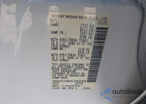 2022 Nissan Frontier S/Sv/Pro-X from USA, damaged, VIN 1N6ED1EJXNN634098